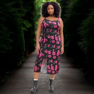 TORRID BRAND NEW Plus Size Tea Length Stretch Challis Rose Slip Dress 4X